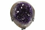 Deep-Purple Amethyst Geode With Metal Stand - Uruguay #342693-1